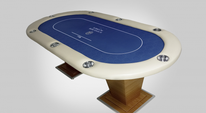 Mesa de Poker com Tecido Azul e Linhas de Marcação - Pro15